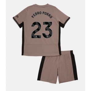 Tottenham Hotspur Pedro Porro #23 Dětské Alternativní dres komplet 2023-24 Krátký Rukáv (+ trenýrky)